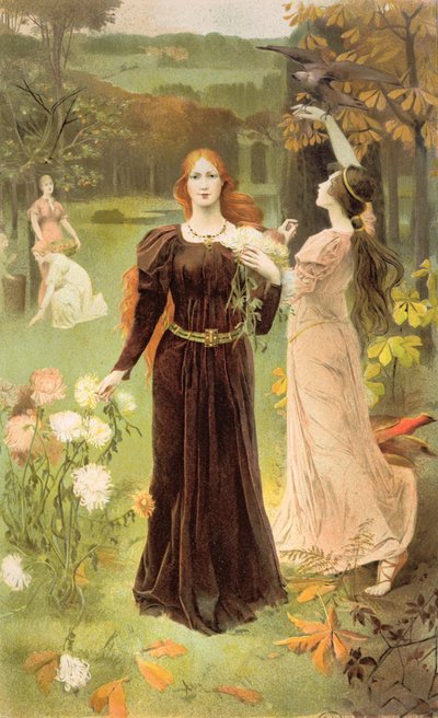 Autumn, Plate 50 from the Third Volume of Album de la Decoration, c.1900 by Ernest de Bonnencontre